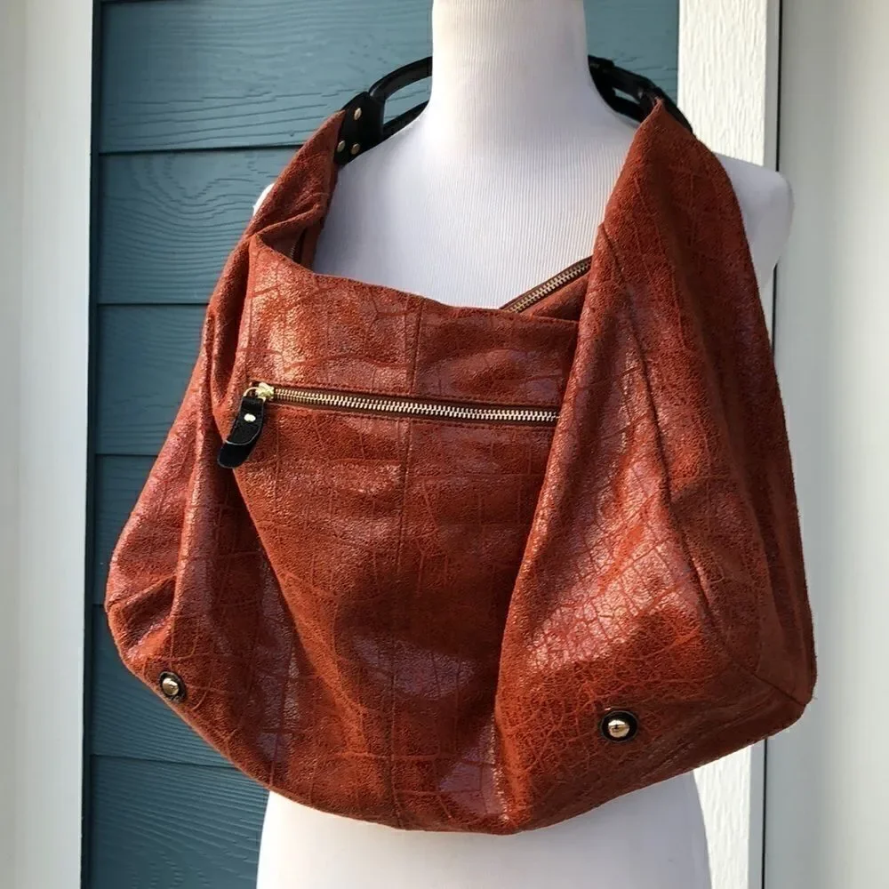 Lola Barnard Burnt Orange  Vegan Suede Bag